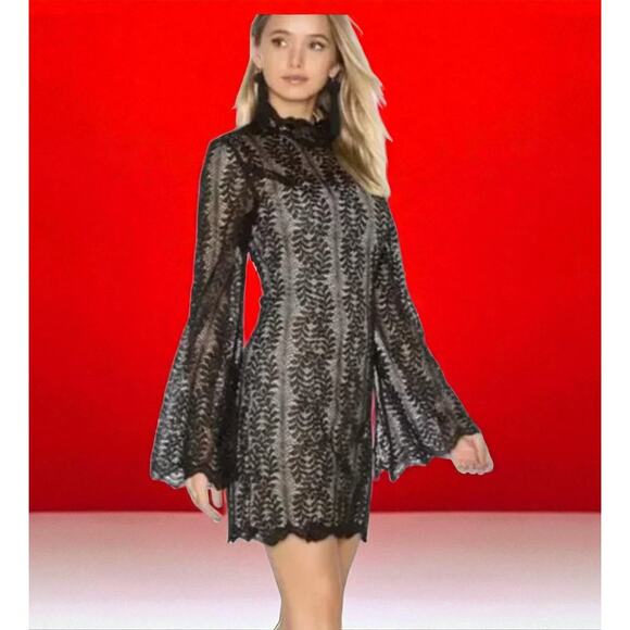 Keepsake the Label Uptown Black Lace Long Sleeve Dress - Size XS - Picture 3 of 11